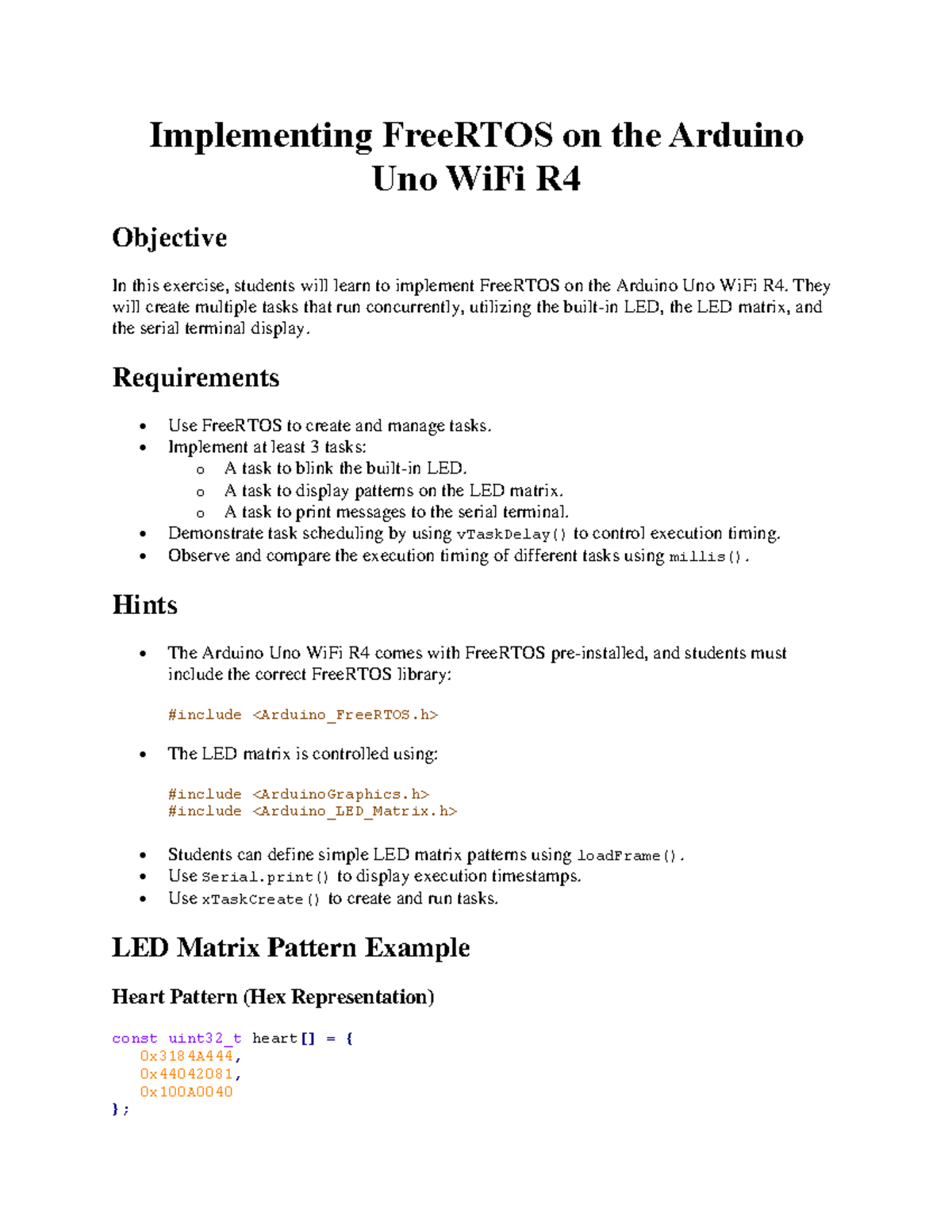 Implementing FreeRTOS On Arduino Uno WiFi R4 Task Management Guide 