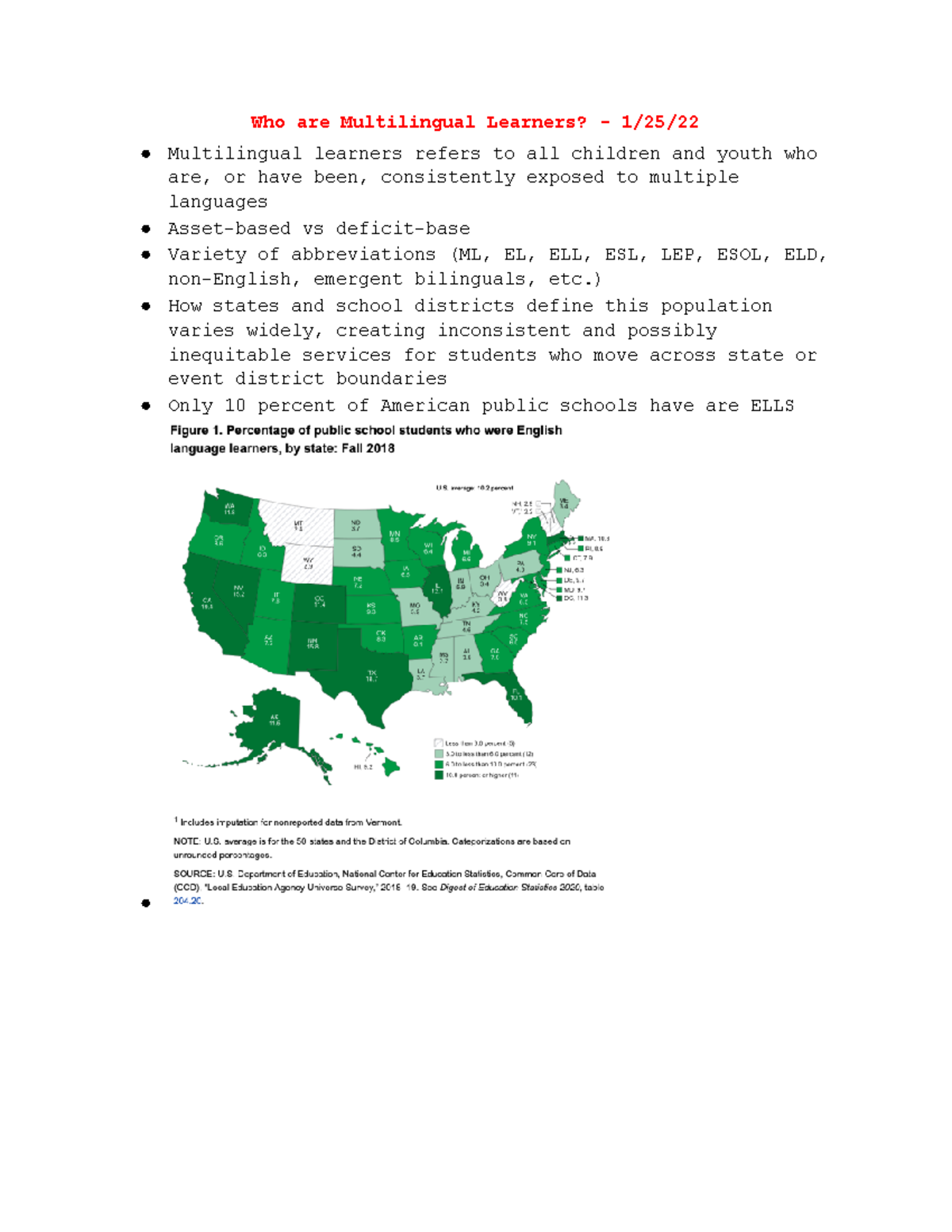Tesol Notes - Who are Multilingual Learners? - 1/25/ Multilingual ...