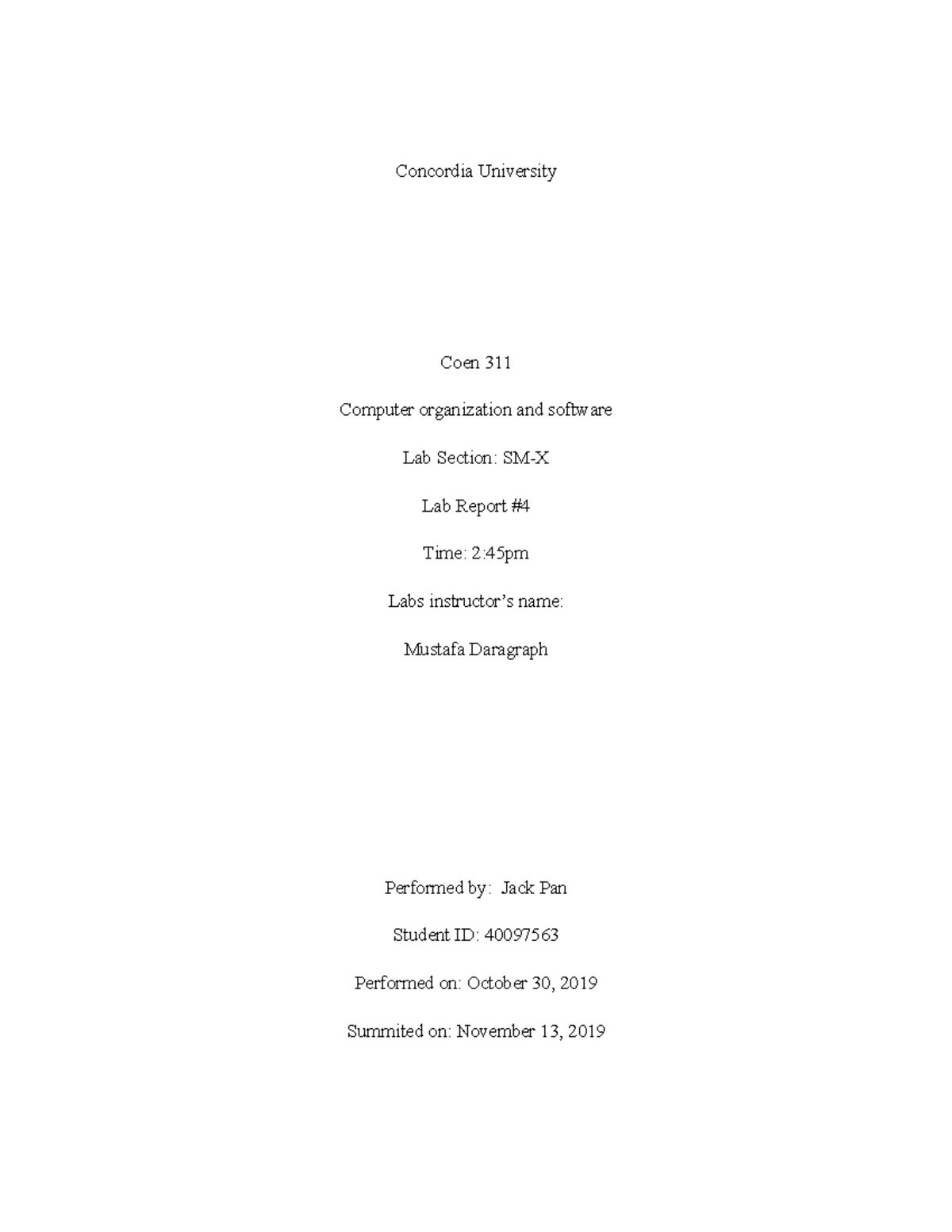 Coen 311 Lab 4 Report: Investigating Subroutines in Assembly - Studocu