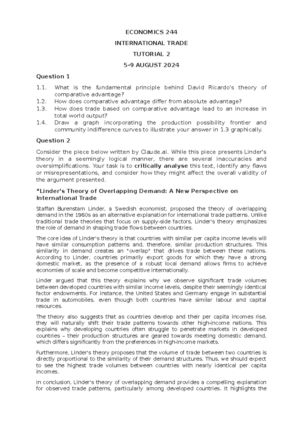 Contemporary Economic Issues: Essays for Economics P2 - 2021 - Studocu