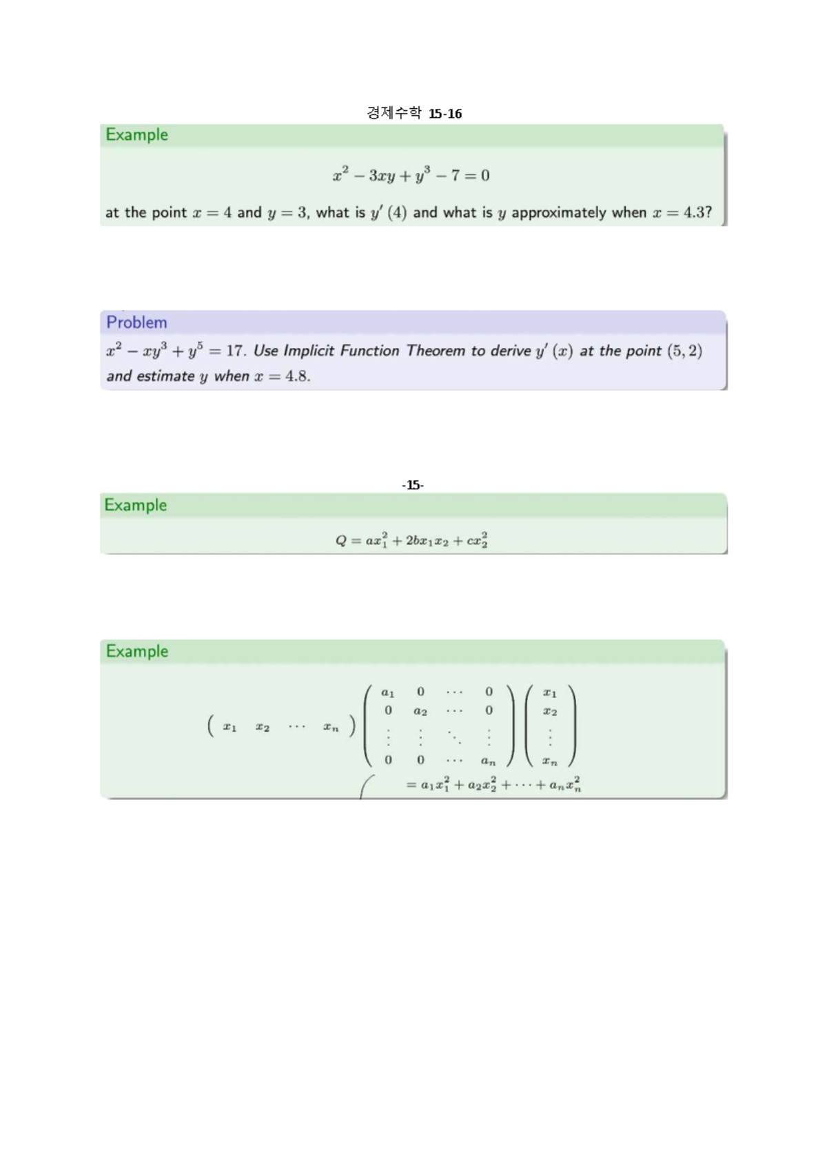 LOT 15-16 Implicit Function Theorem Problem Sets and Solutions - Studocu