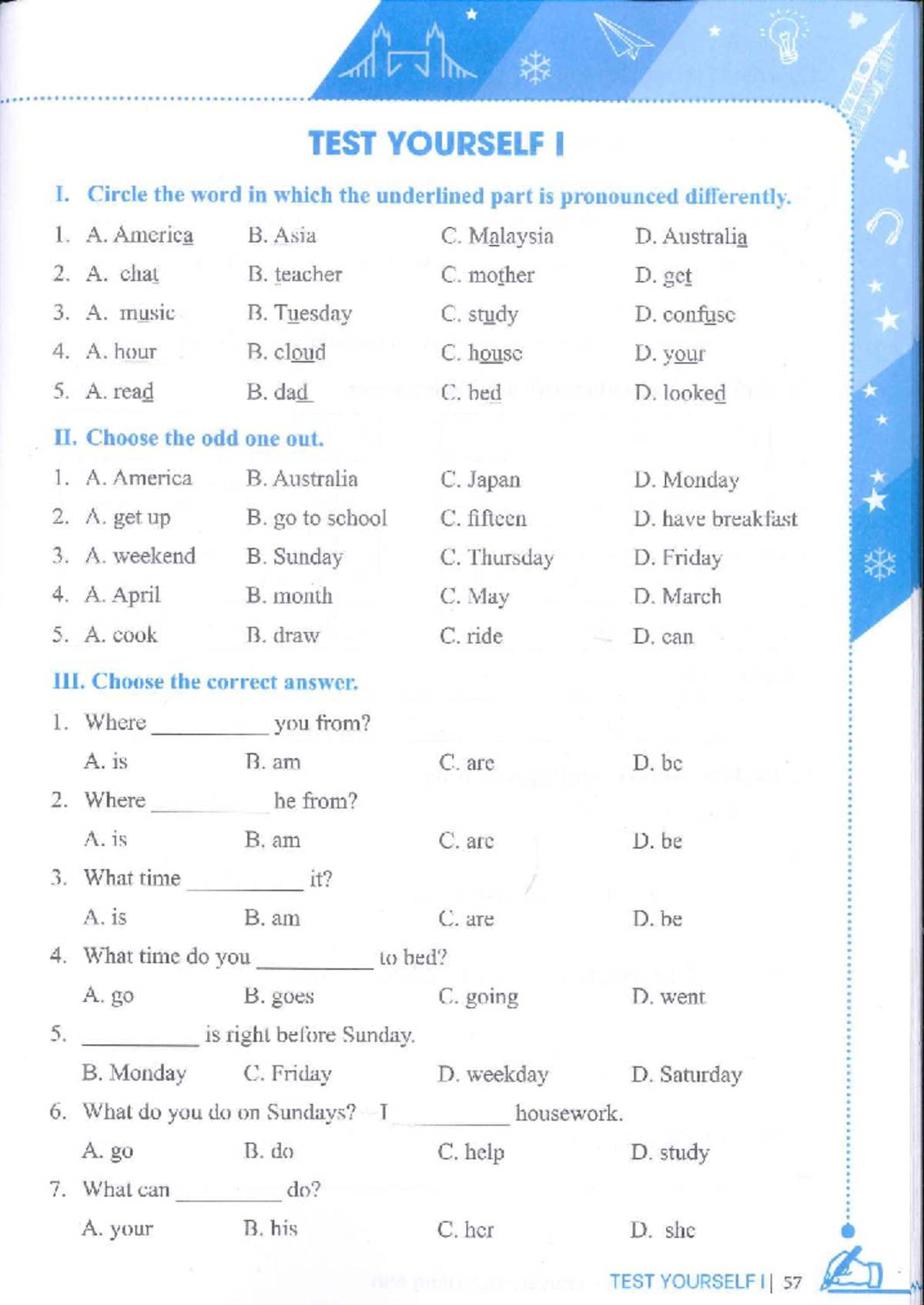 Test Yourself 1 - English Exercises for Grade 4 - Studocu
