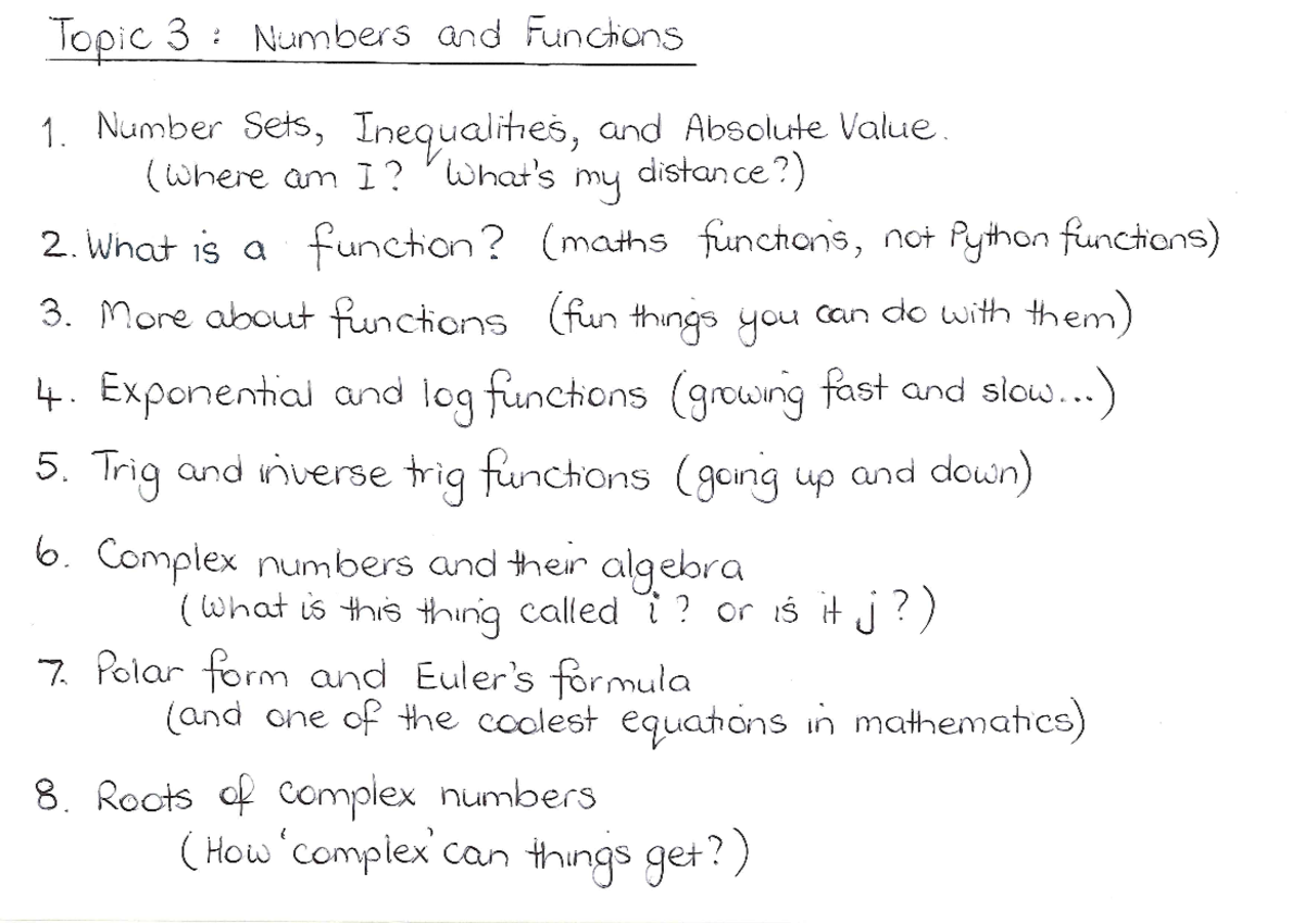 Topic 3: Numbers & Functions - Sets, Inequalities, and Functions ...
