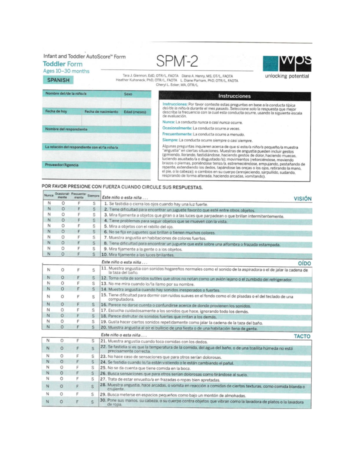 SPM 2 - Evaluación del Desarrollo 21 a 30 Meses - Studocu