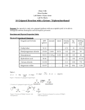 Ochem Lab 7-9: Identification of Unknown Organic Compounds Report - Studocu