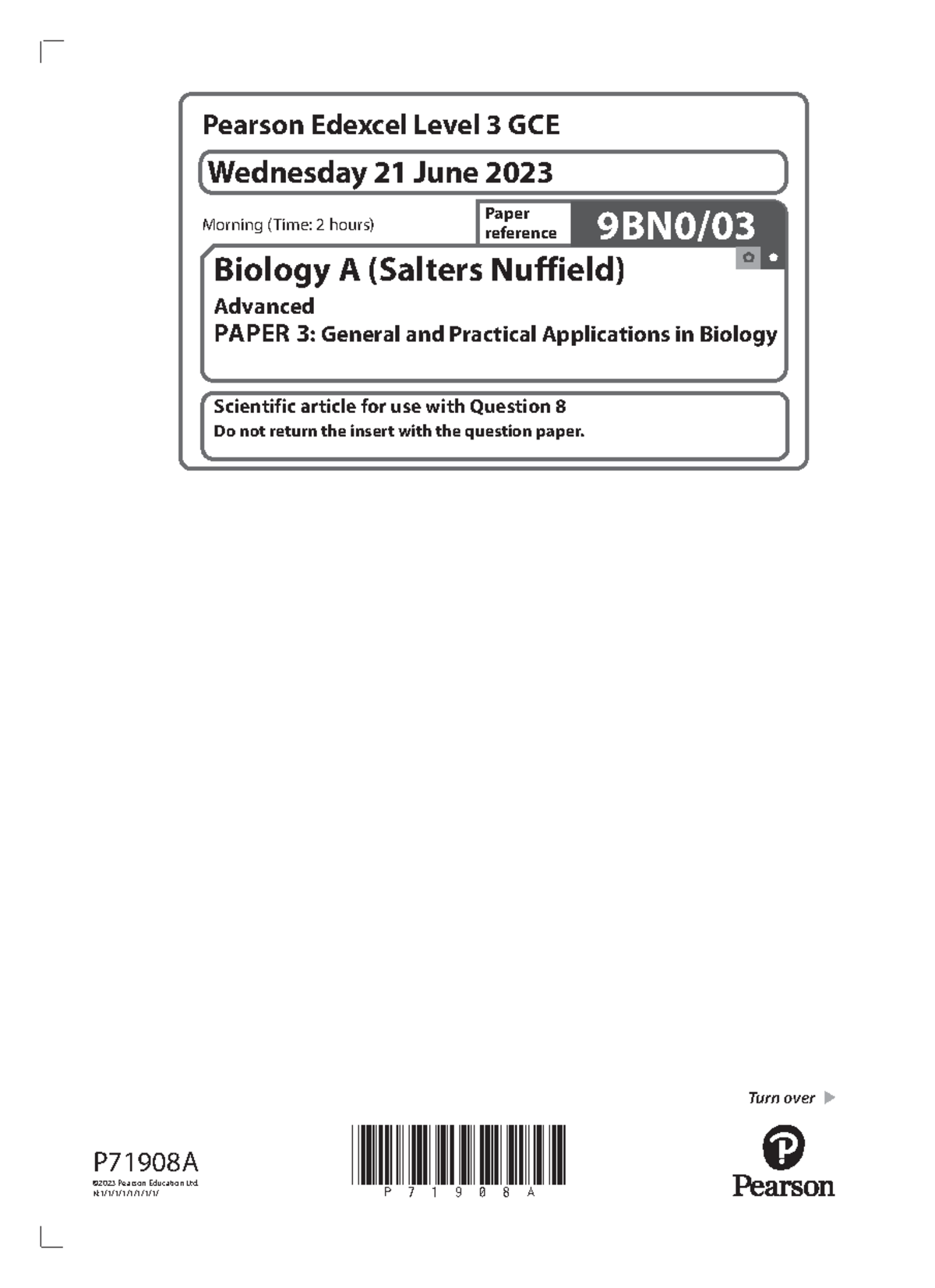 Edexcel Biology A Level Paper 3: Scientific Article on Photosynthesis ...