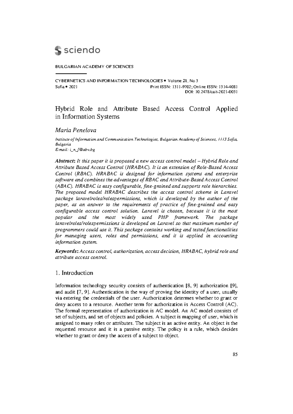 Hybrid Role and Attribute Based Access Control in Information Systems ...
