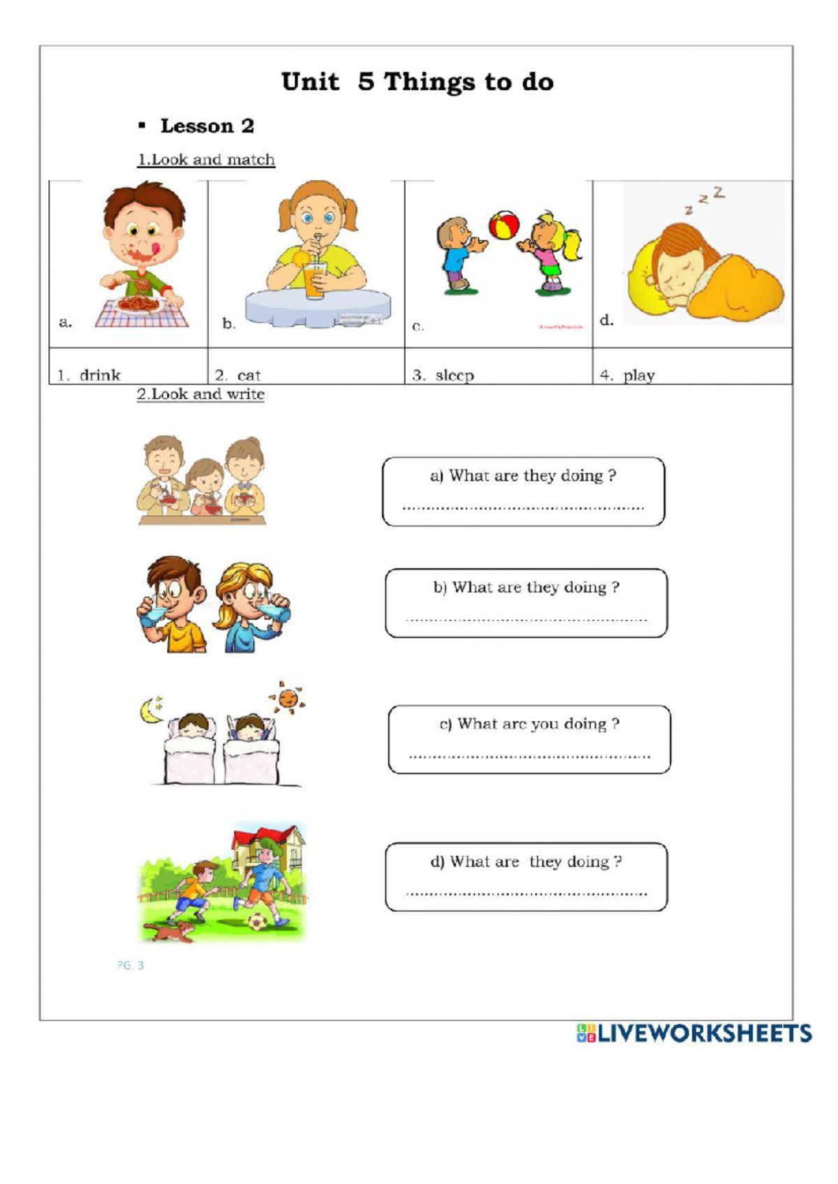 Unit 5 Lesson 2: Activities and Actions in English - Studocu
