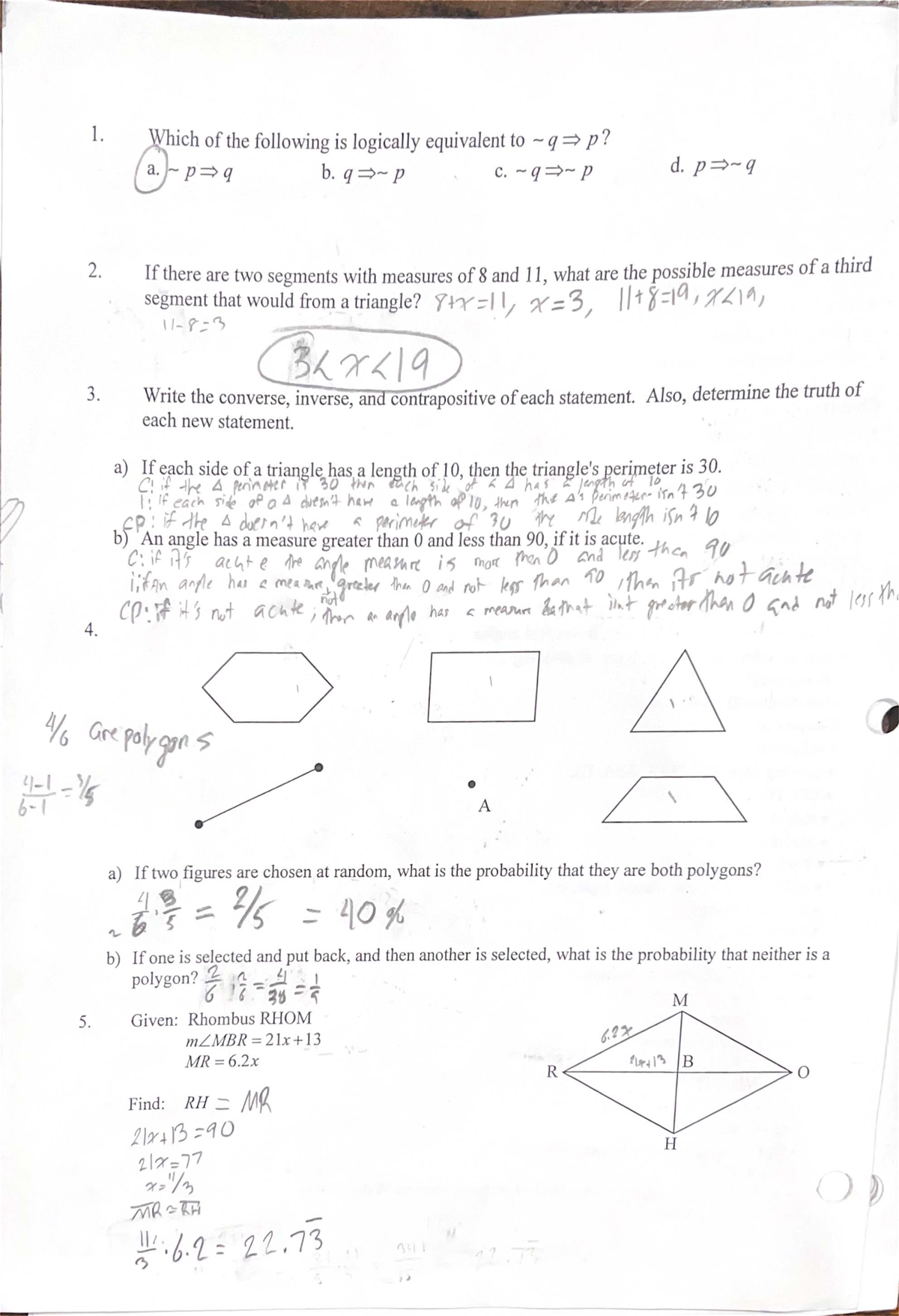 S1 Math Review: Geometry Concepts and Proofs for Final Exam - Studocu