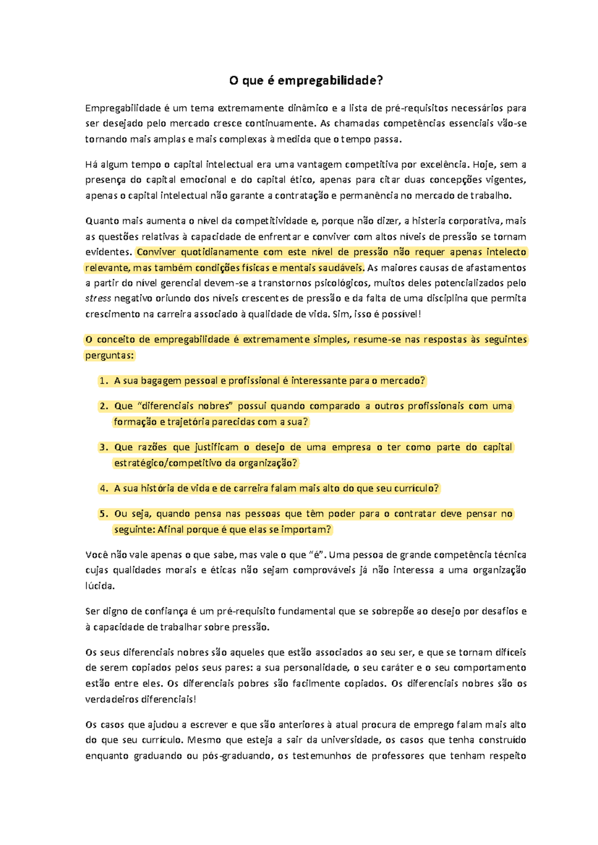 O que é empregabilidade 3 - O que é empregabilidade? Empregabilidade é ...