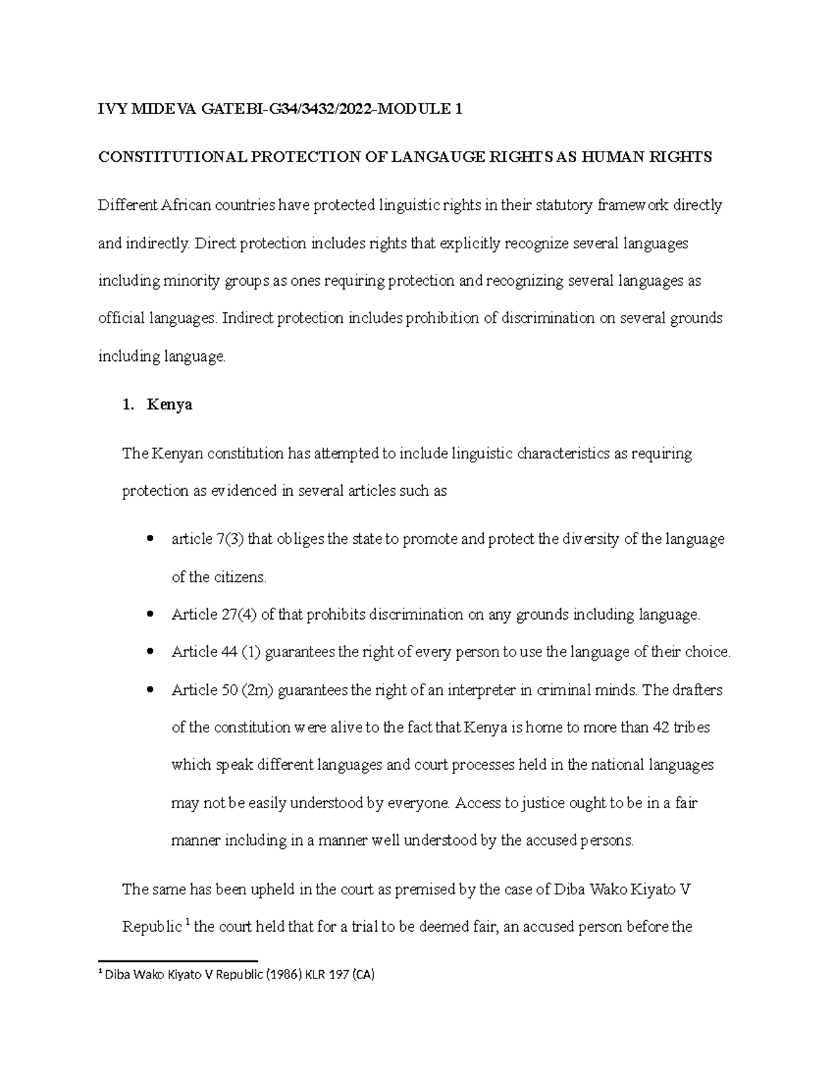 IVY MIDEVA: Constitutional Protection of Language Rights as Human ...