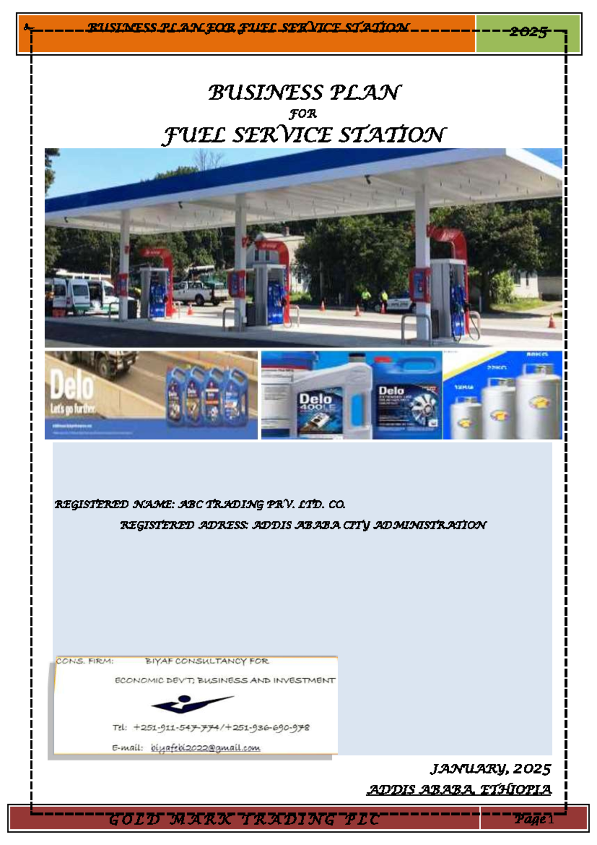 ABC FUEL Service Station Business Plan - ABC Trading PLC Overview - Studocu