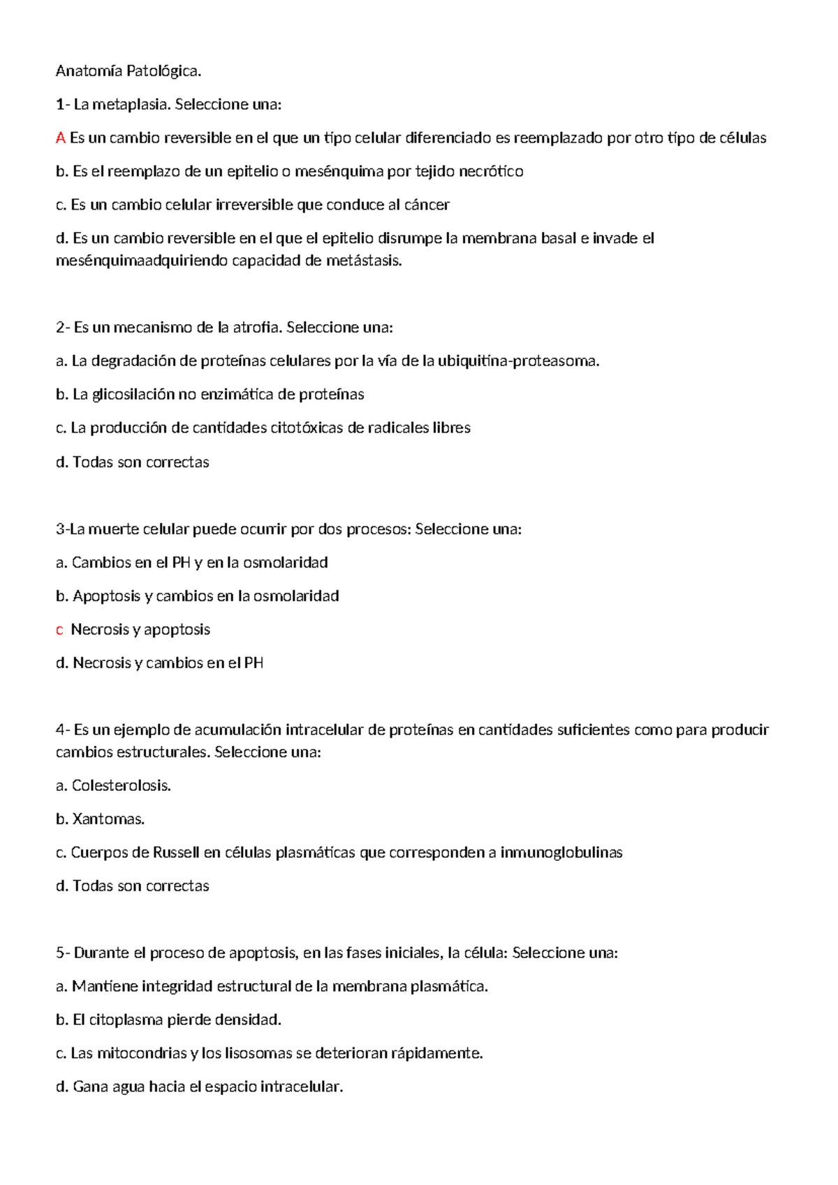 Patología 1: Apuntes sobre Metaplasia y Procesos Celulares - Document Preview