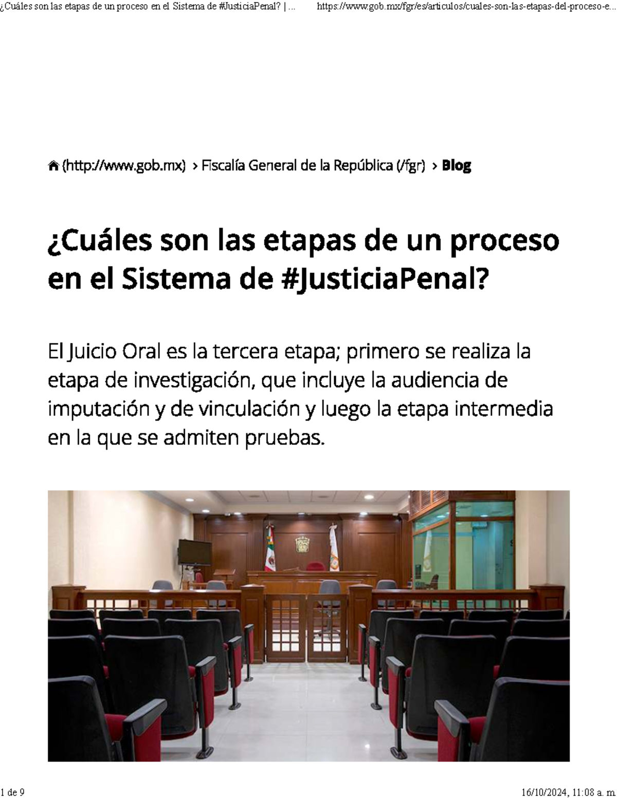 Etapas del Proceso en el Sistema de Justicia Penal - Fiscalía General ...