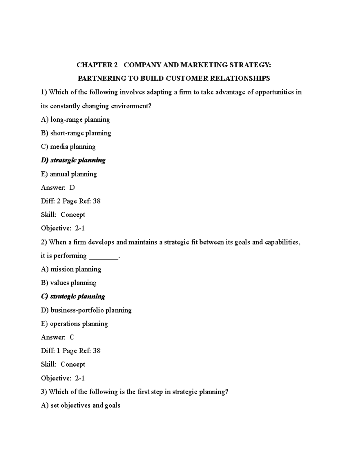 Chapter 2 Review Questions: Company and Marketing Strategy Insights ...
