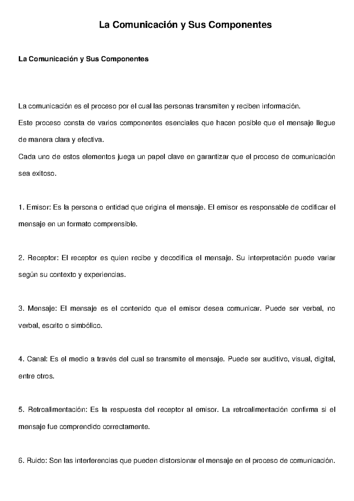 Historia de la Comunicación y Sus Componentes en Perspectiva - Studocu