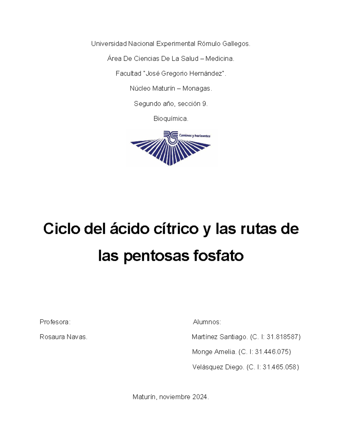 Ciclo del Ácido Cítrico y Rutas de Pentosas Fosfato - Bioquímica 2do
