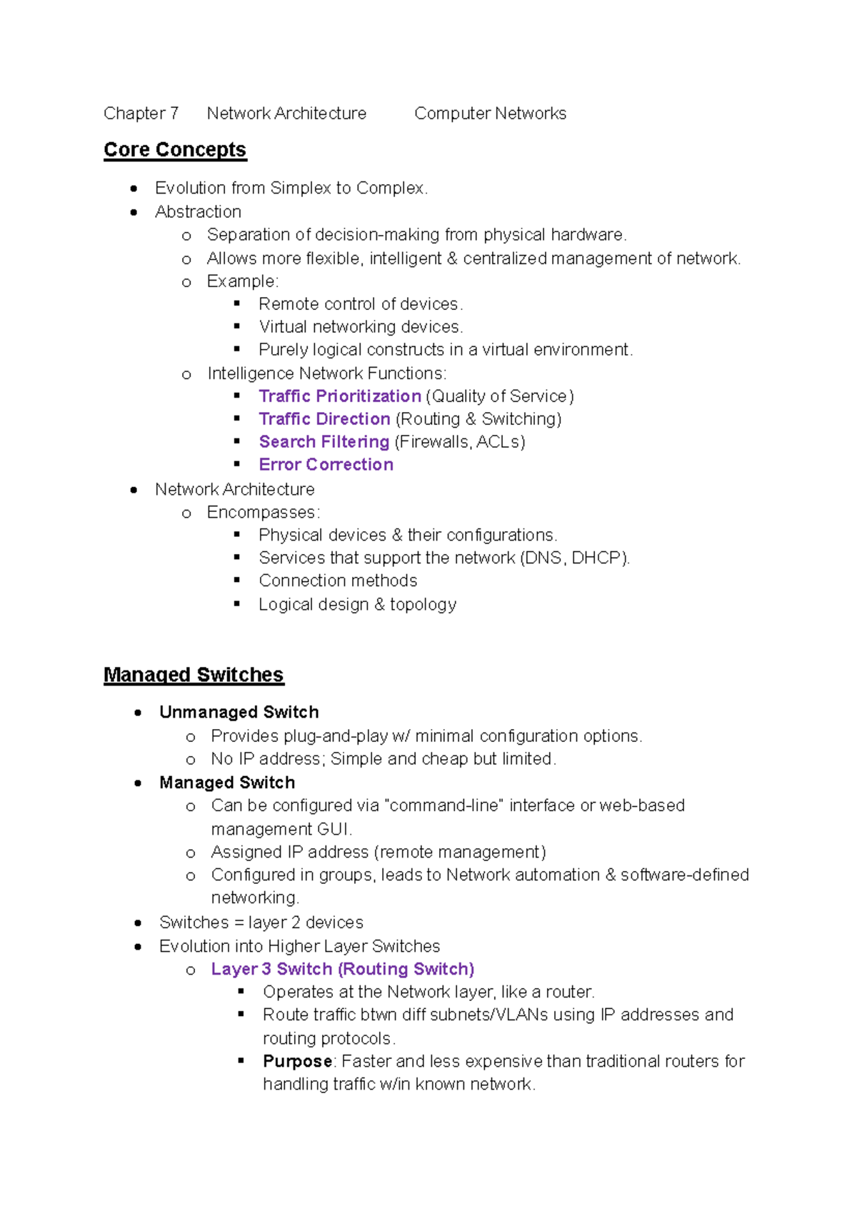 Chapter 7: Network Architecture in Computer Networks (Core Concepts ...
