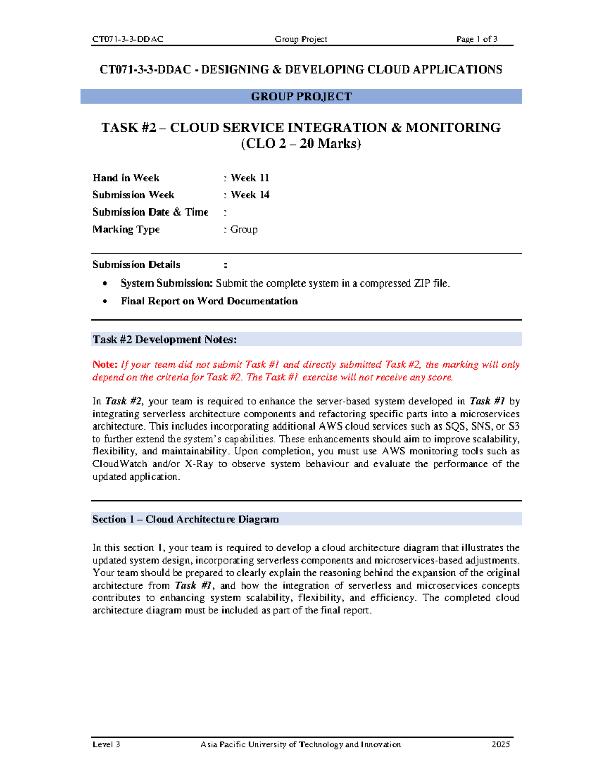 CLO 2 Group Project: Cloud Services Integration & Monitoring (Week 11 ...