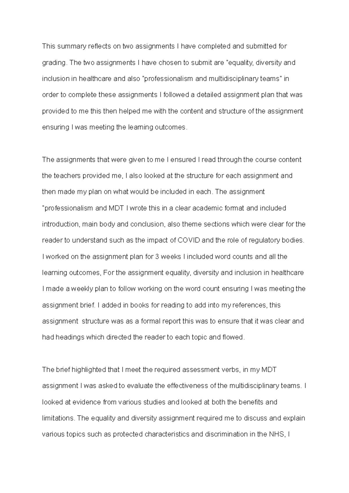 Assignments Summary: EDI & MDT Analysis (PM 2597829) - Studocu