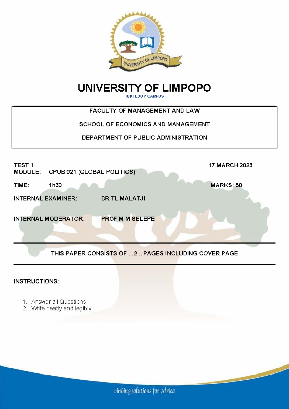 CPUB 021 TEST 1 2023 - Global Politics Exam Notes - Studocu