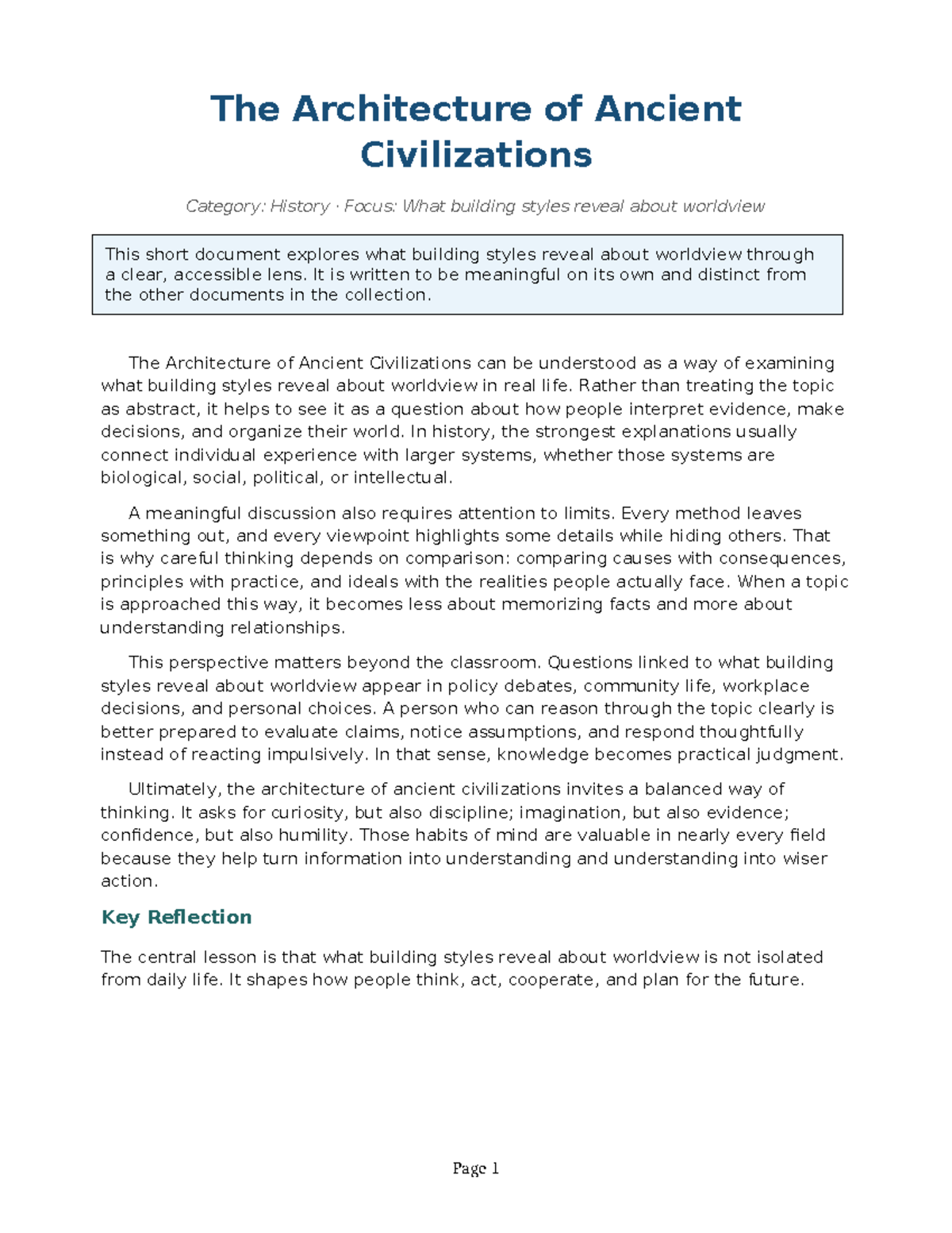 099 The Architecture of Ancient Civilizations: Building Styles ...