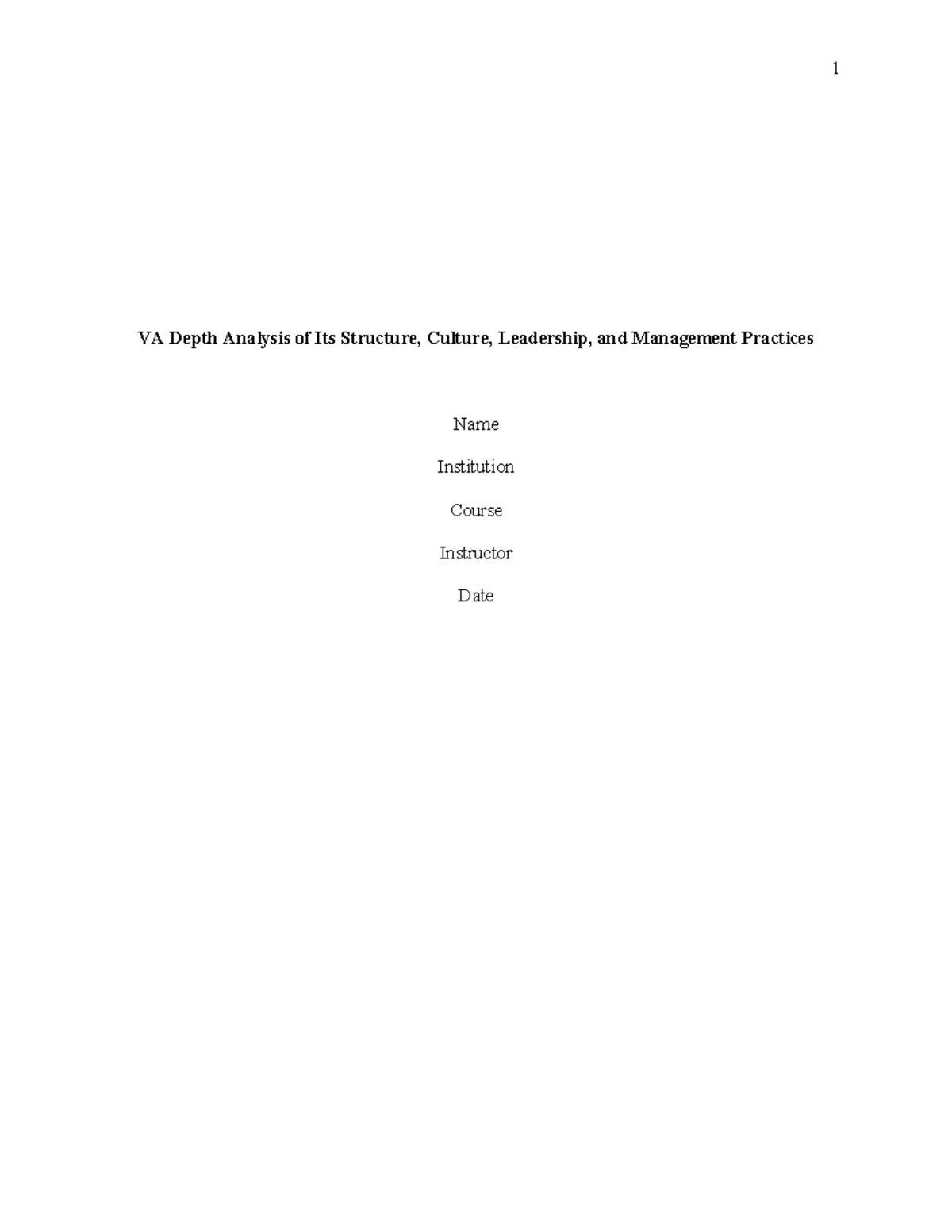VA Structure and Leadership: In-Depth Analysis of Management Practices ...