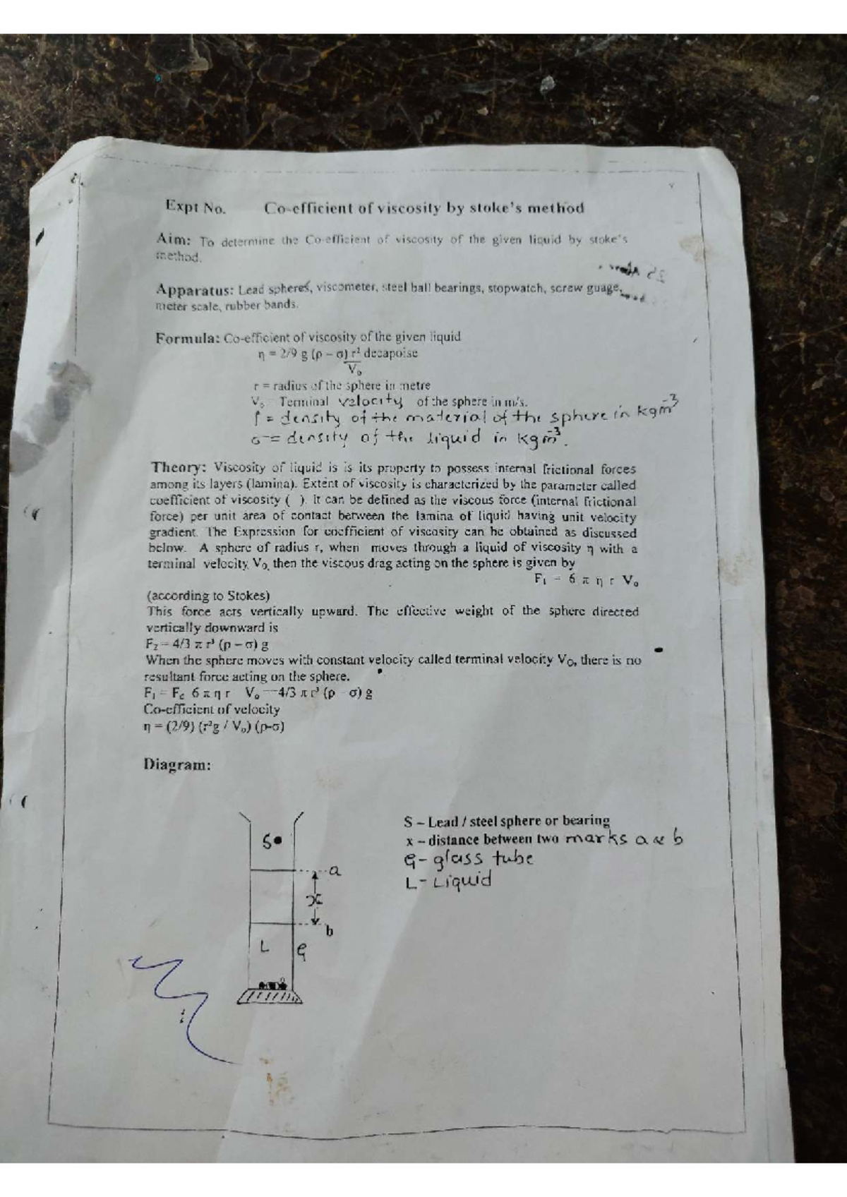 Stokes Method for Coefficient of Viscosity Determination - Studocu