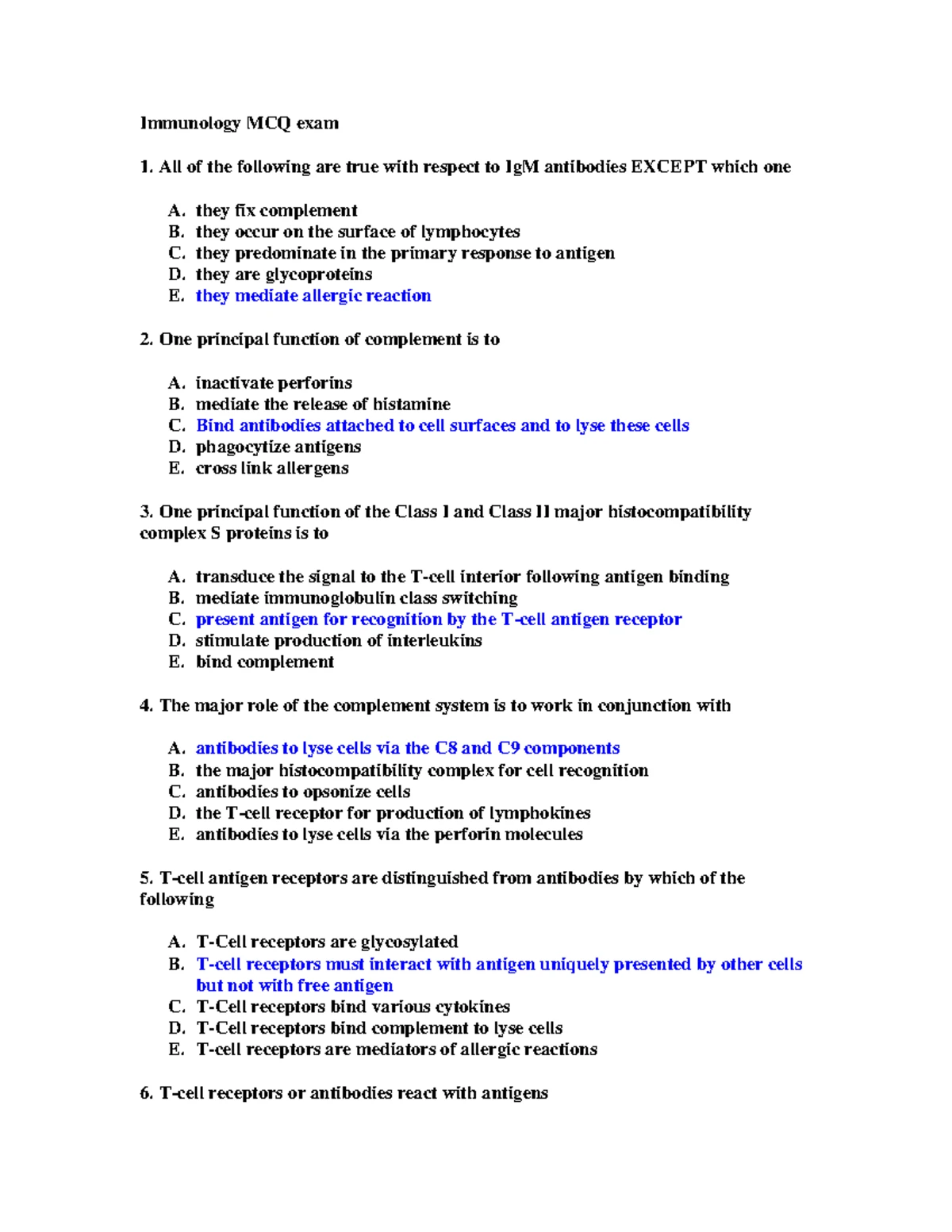EE-MYCO - Mycology Practice Questions and Answers Guide - Studocu