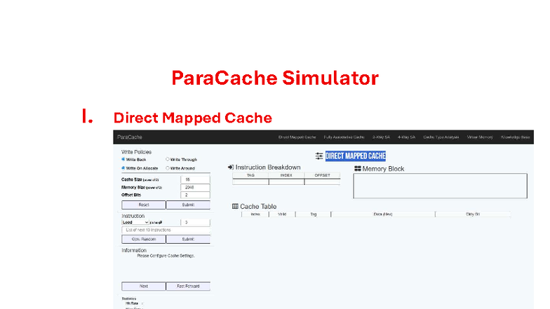 ParaCache Simulator I: Direct Mapped Cache Write Policies - Studocu