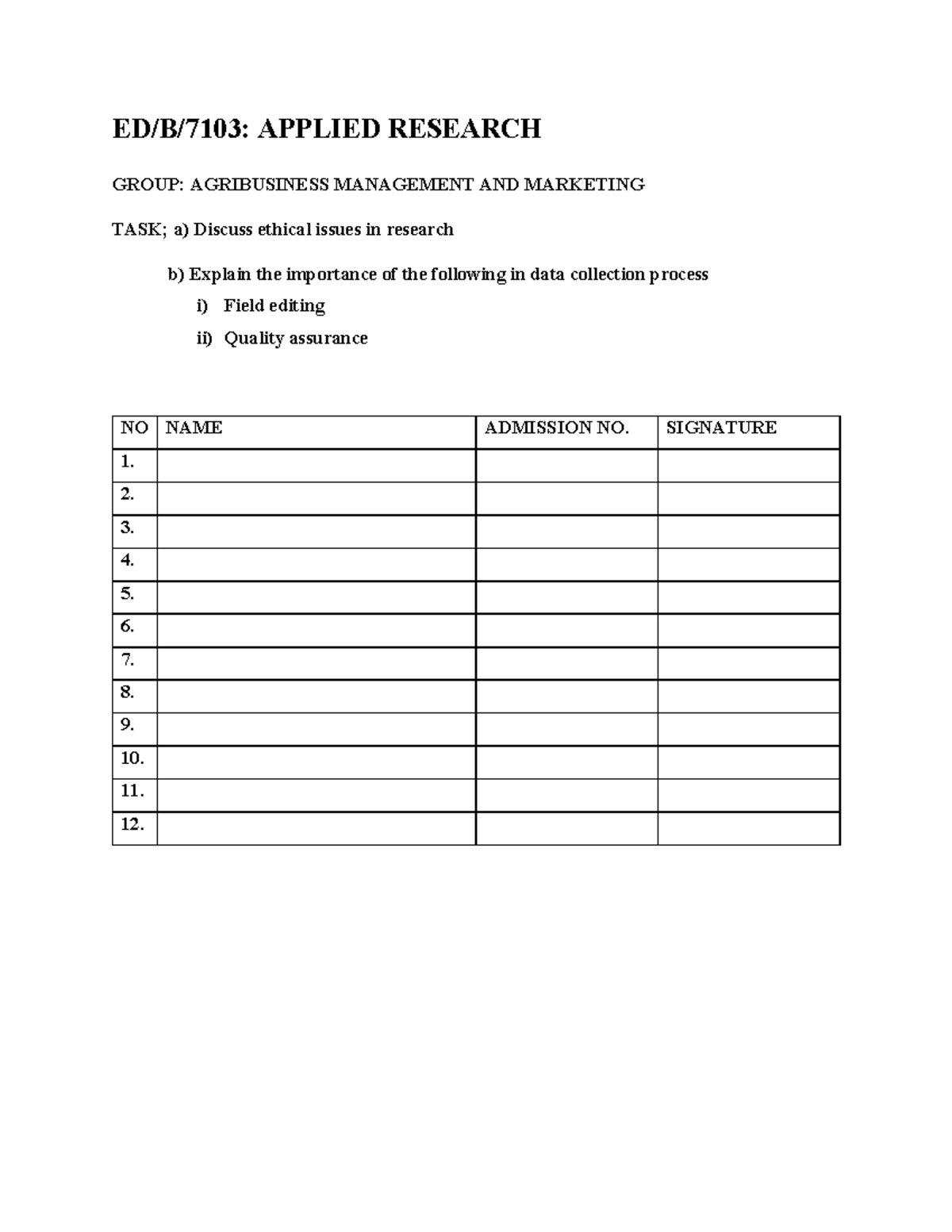 Applied Research CAT 1 - ED/B/7103: APPLIED RESEARCH GROUP ...