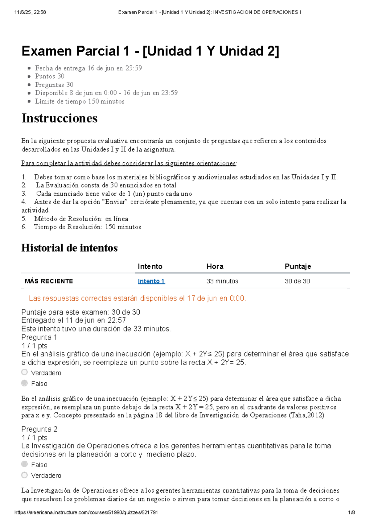 Examen Parcial 1 - Unidades I y II de Investigación de Operaciones I ...