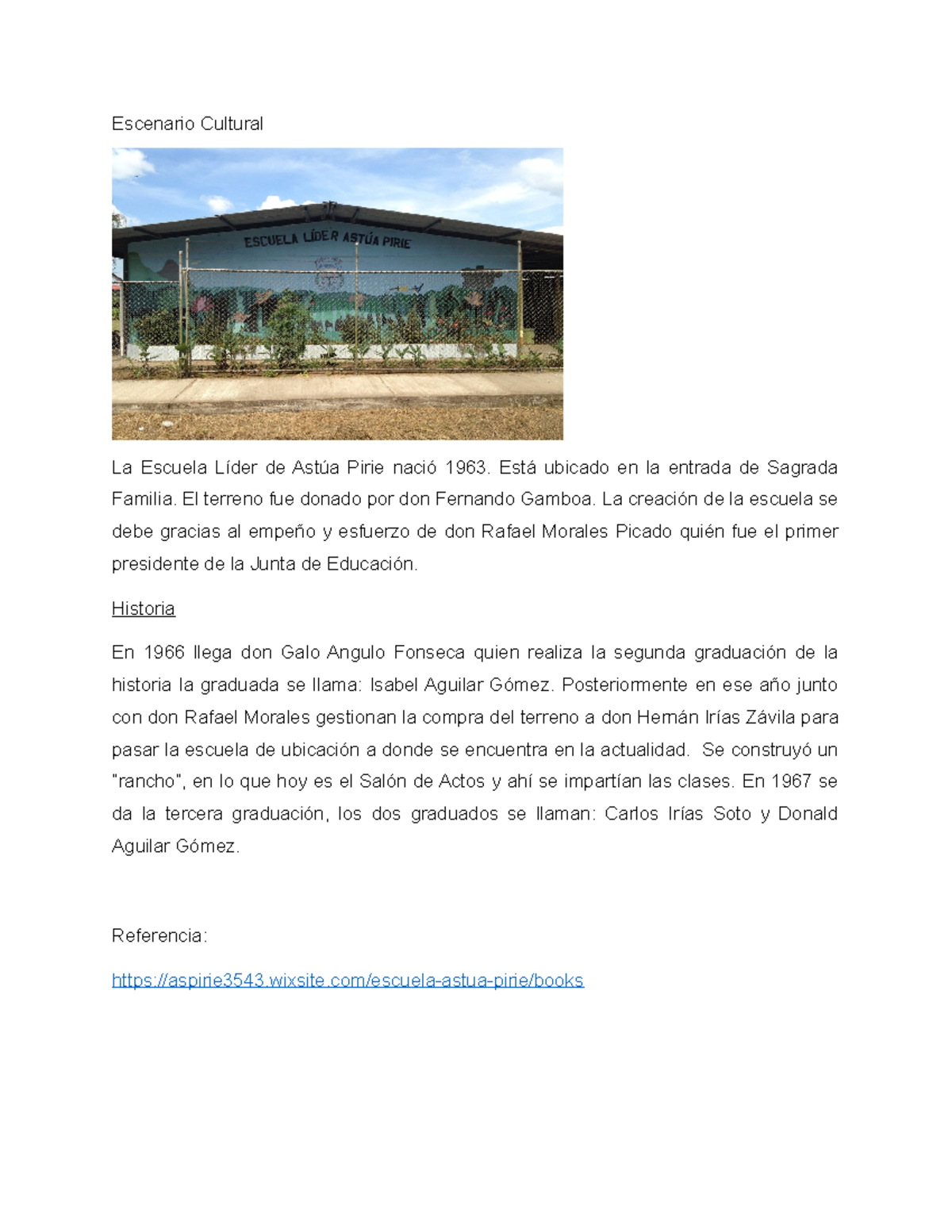 Escenario Cultural y Educativo de la Escuela Astúa Pirie - OIK - Studocu