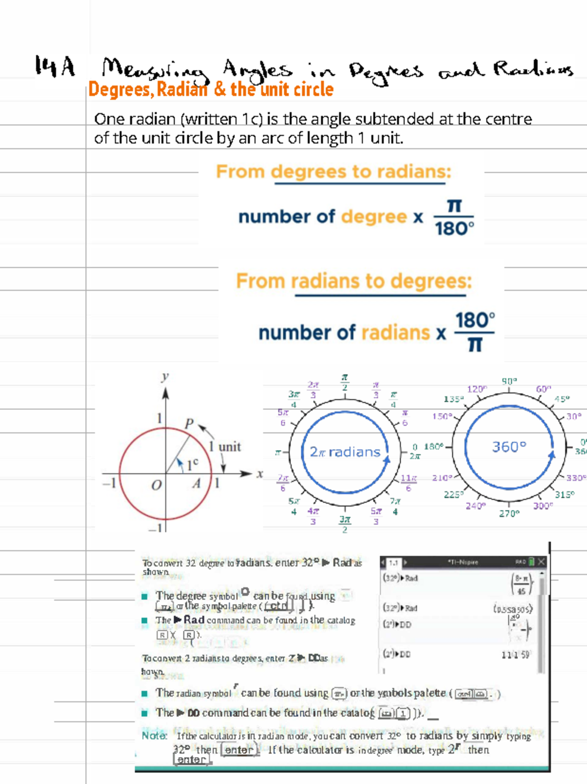 Conversion of Radians to Degrees - A Guide - Studocu