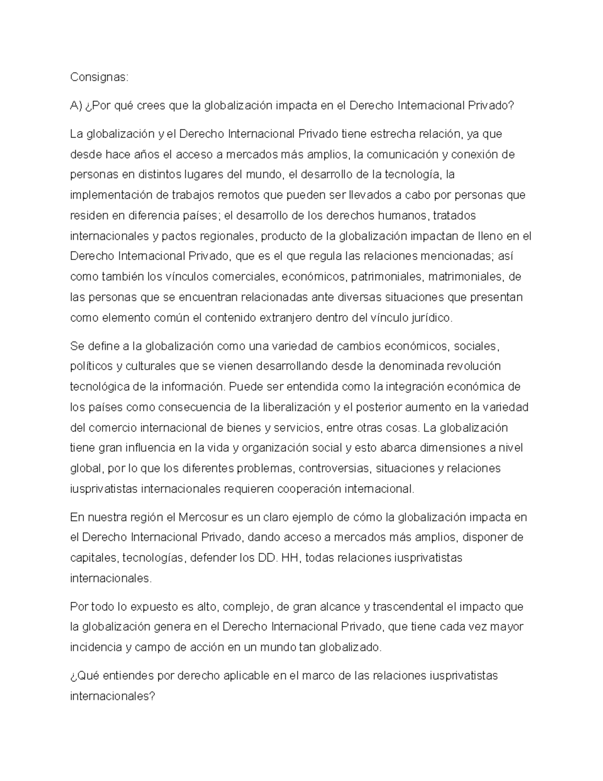 Foro 2: Impacto de la Globalización en el Derecho Internacional Privado ...