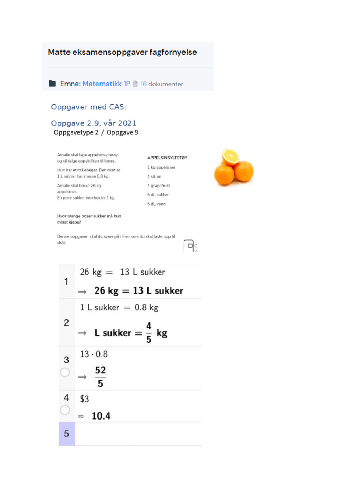1p oppgaver i CAS - for eksamen - Matte eksamensoppgaver fagfornyelse ...