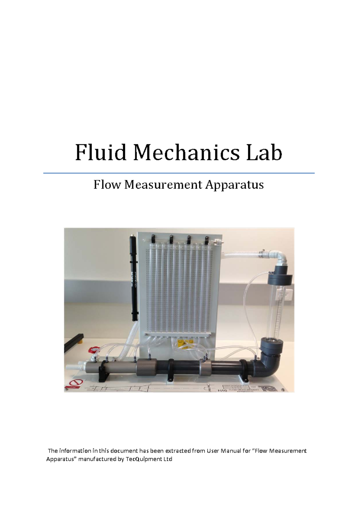 Fluid Mechanics Lab: Flow Measurement Techniques and Analysis - Studocu