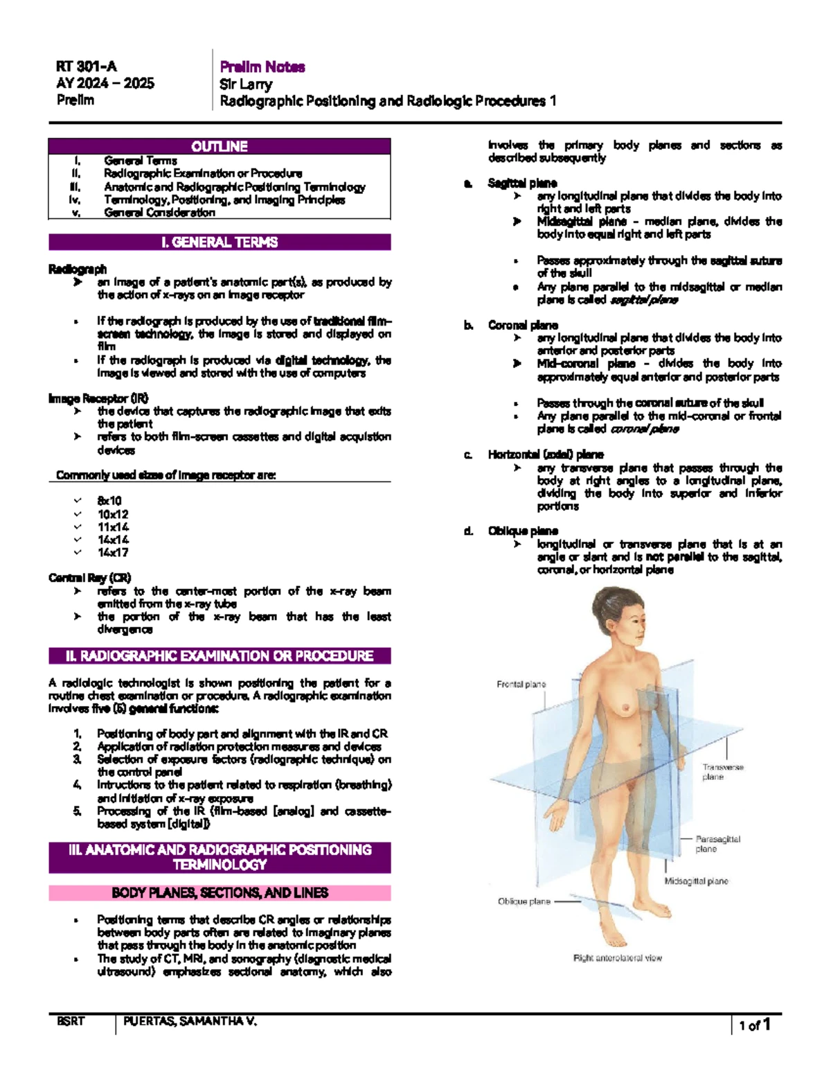 Rt210 Midterm Study Notes: Appendicular Skeleton & GI System Overview ...