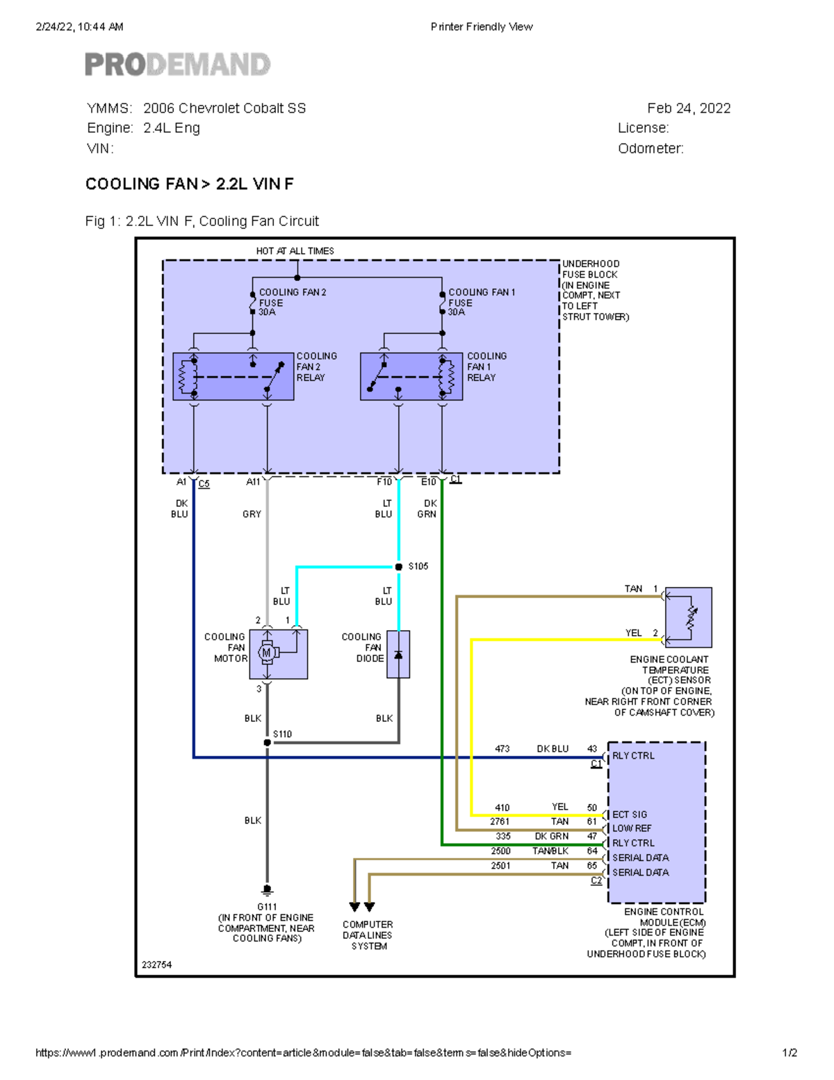 Chevrolet Cobalt SS 2006 Electrical Diagram Overview