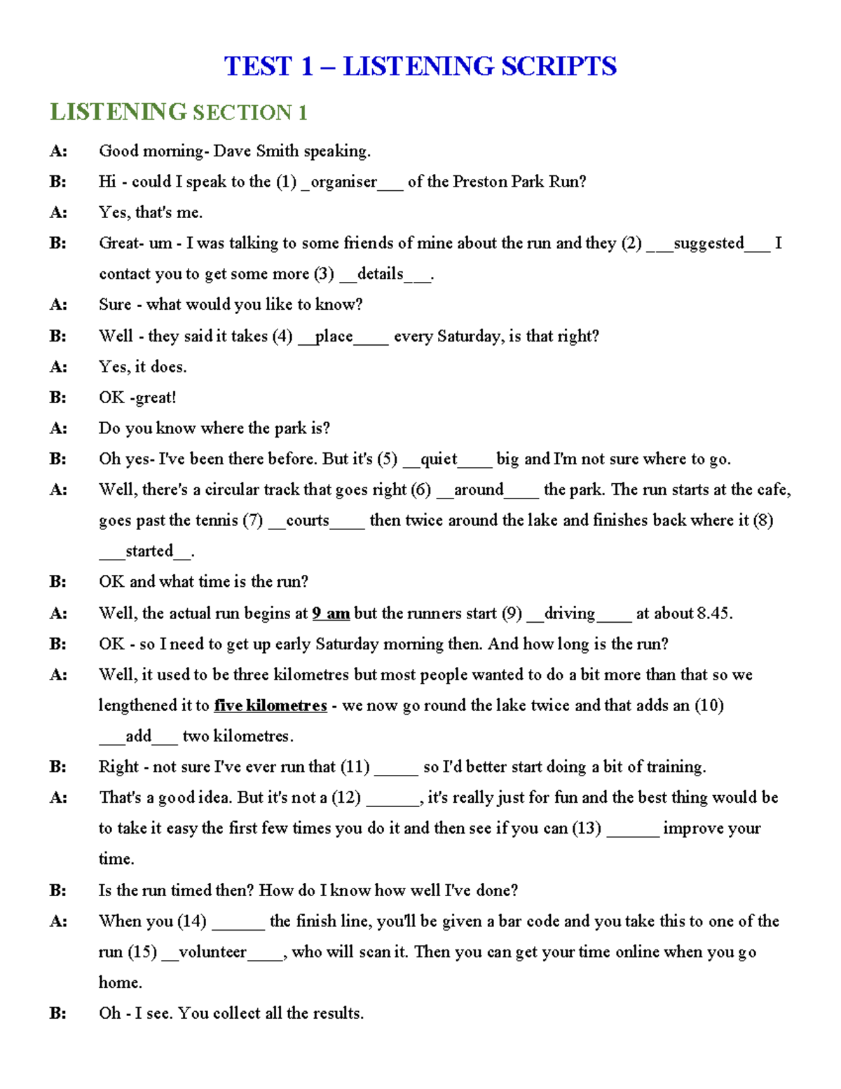 Listening script (student).docx 212025 - TEST 1 – LISTENING SCRIPTS ...