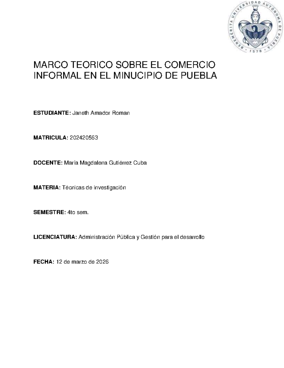 Marco Teórico sobre el Comercio Informal en Puebla - Técnicas de ...