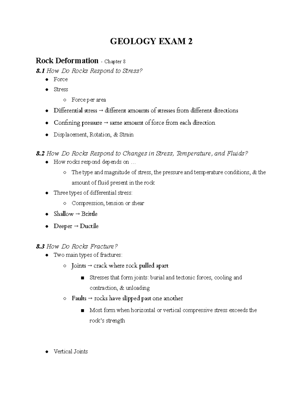 GEO 202 Exam 2 Study Guide: Rock Deformation and Geologic Time - Studocu