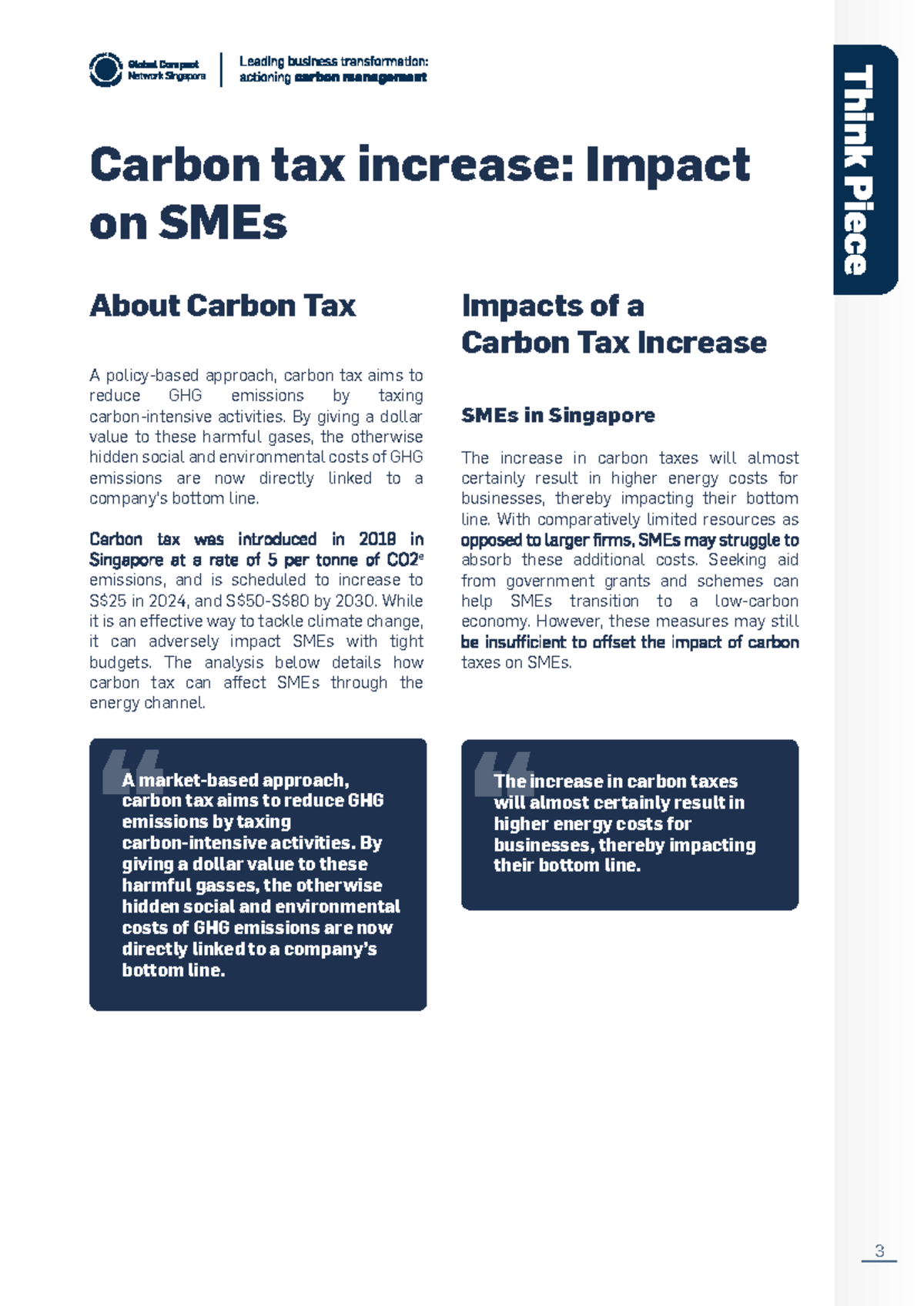Carbon Tax Increase: Effects on SMEs and Energy Costs - Studocu
