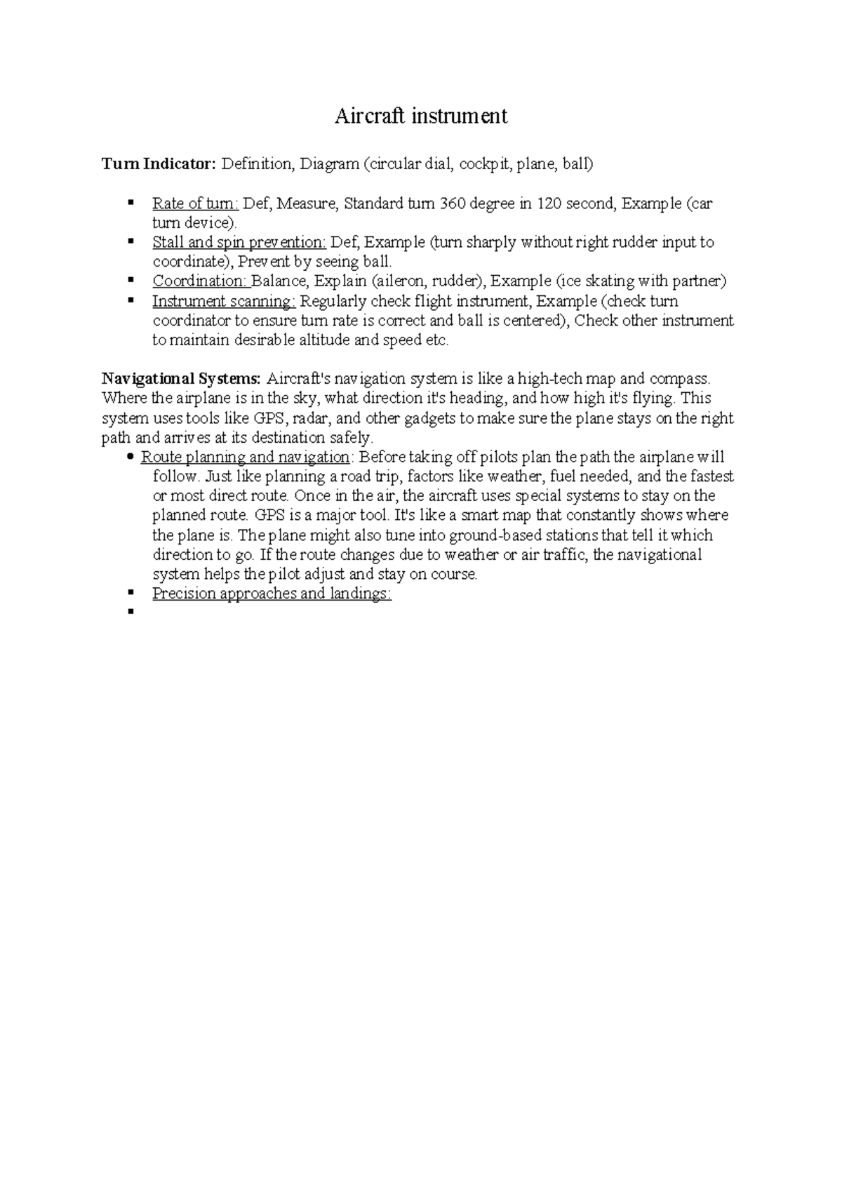 Aircraft Instruments Overview - GHG Exam Notes - Studocu
