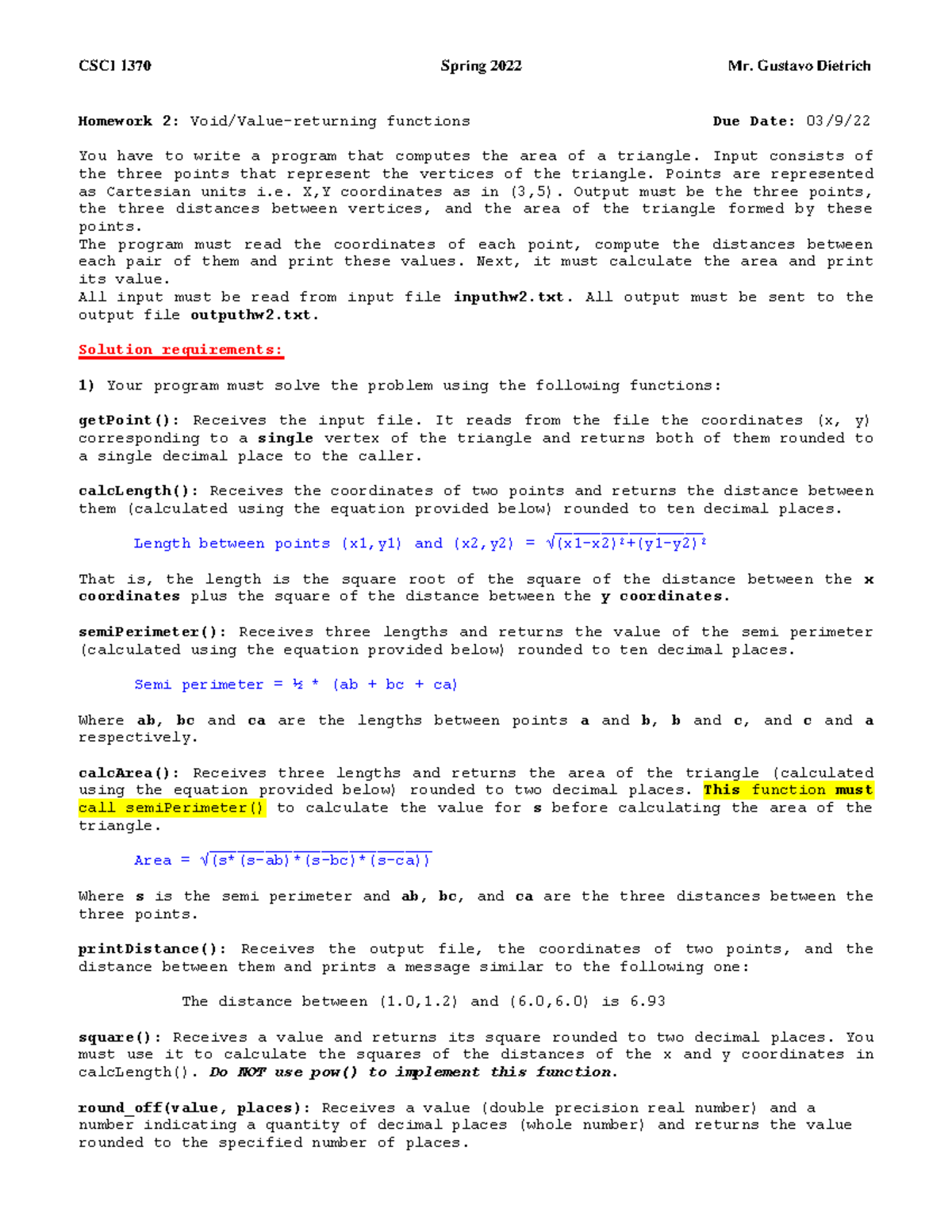 Hw2 1370 - instructions only - Homework 2 : Void/Value-returning ...