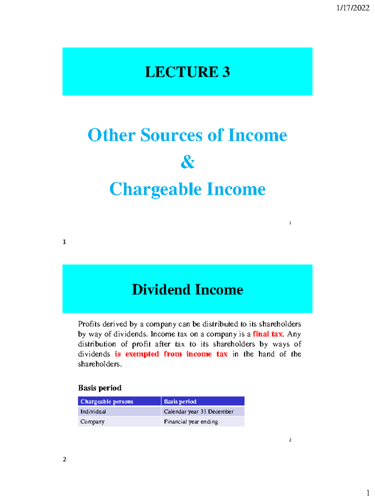 Chapter 3: Other Sources of Income - LECTURE 3 Other Sources of Income ...