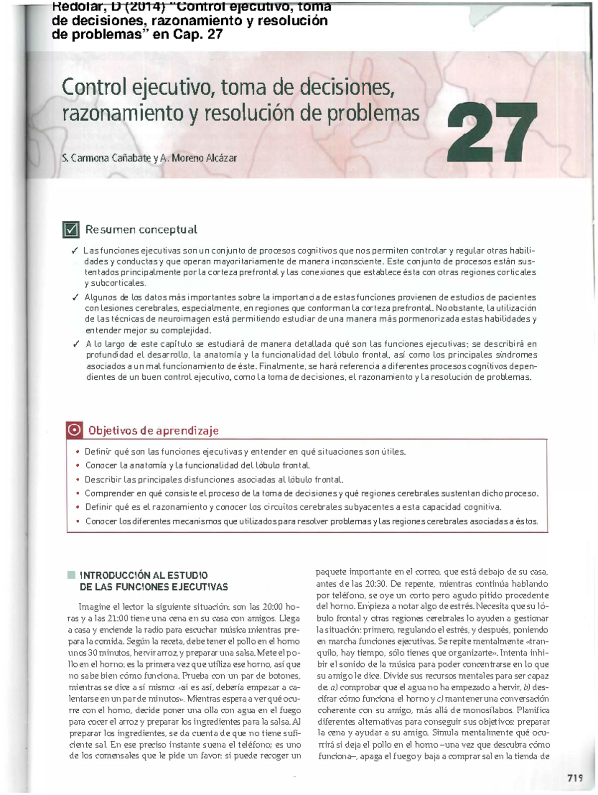 Control Ejecutivo y Toma de Decisiones - Capítulo 27 (Redolar, 2014 ...