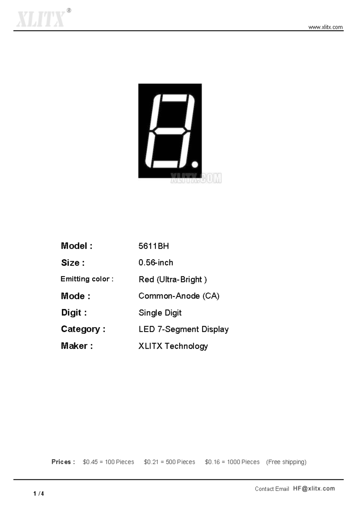 5611BH - LED Display Model 5611BH Notes and Pricing Details - Studocu