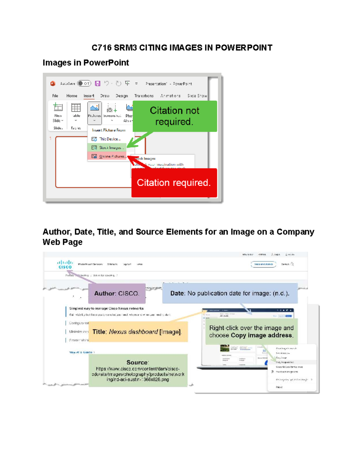 C716 Citing Images in Power Point - PRWR 6550 - C716 SRM3 CITING IMAGES ...