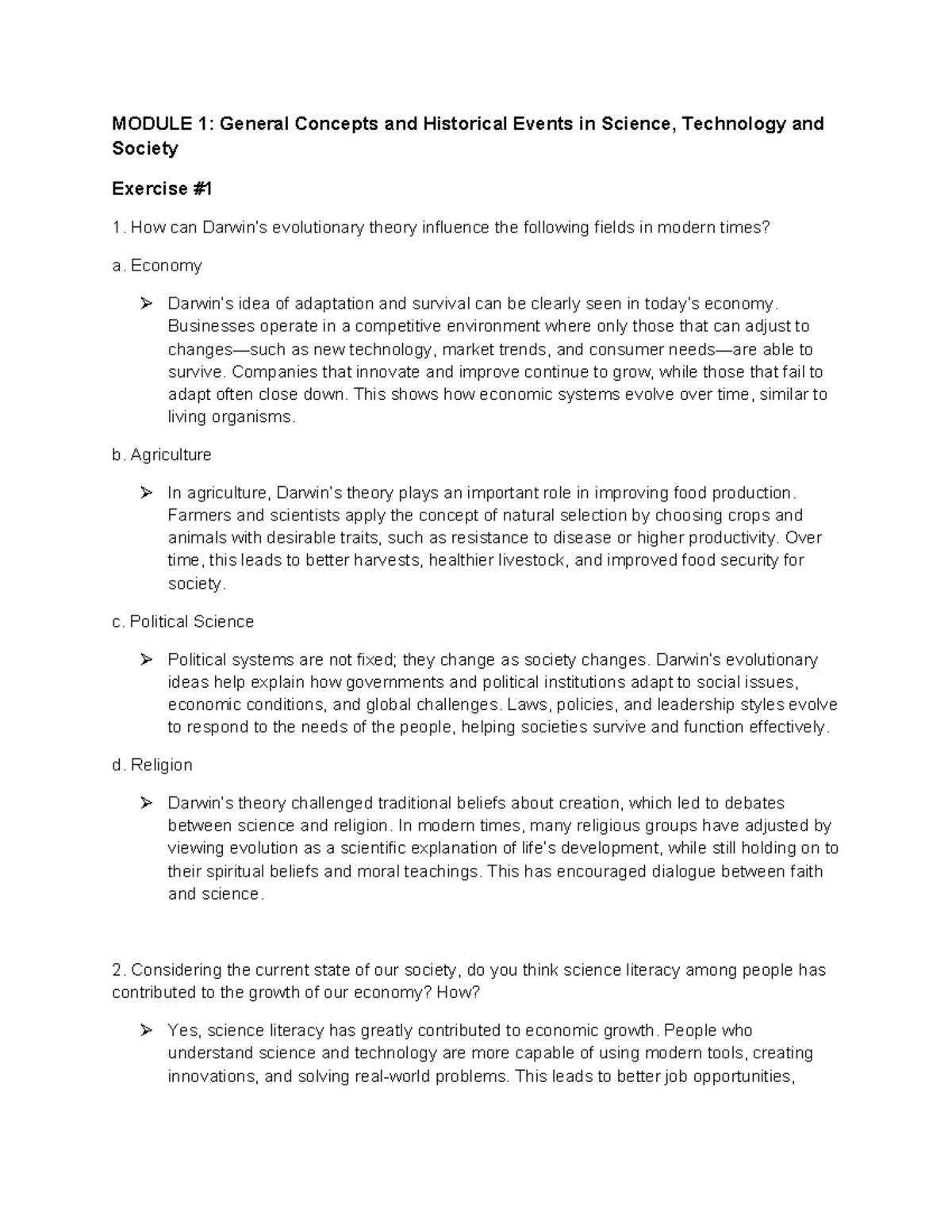 STS Expanded Answers: Modules 1-3 Insights on Science, Tech & Society ...